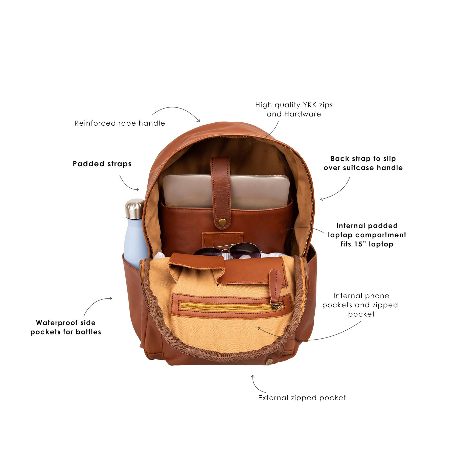 Custom Branded Leather Backpack - Image 14