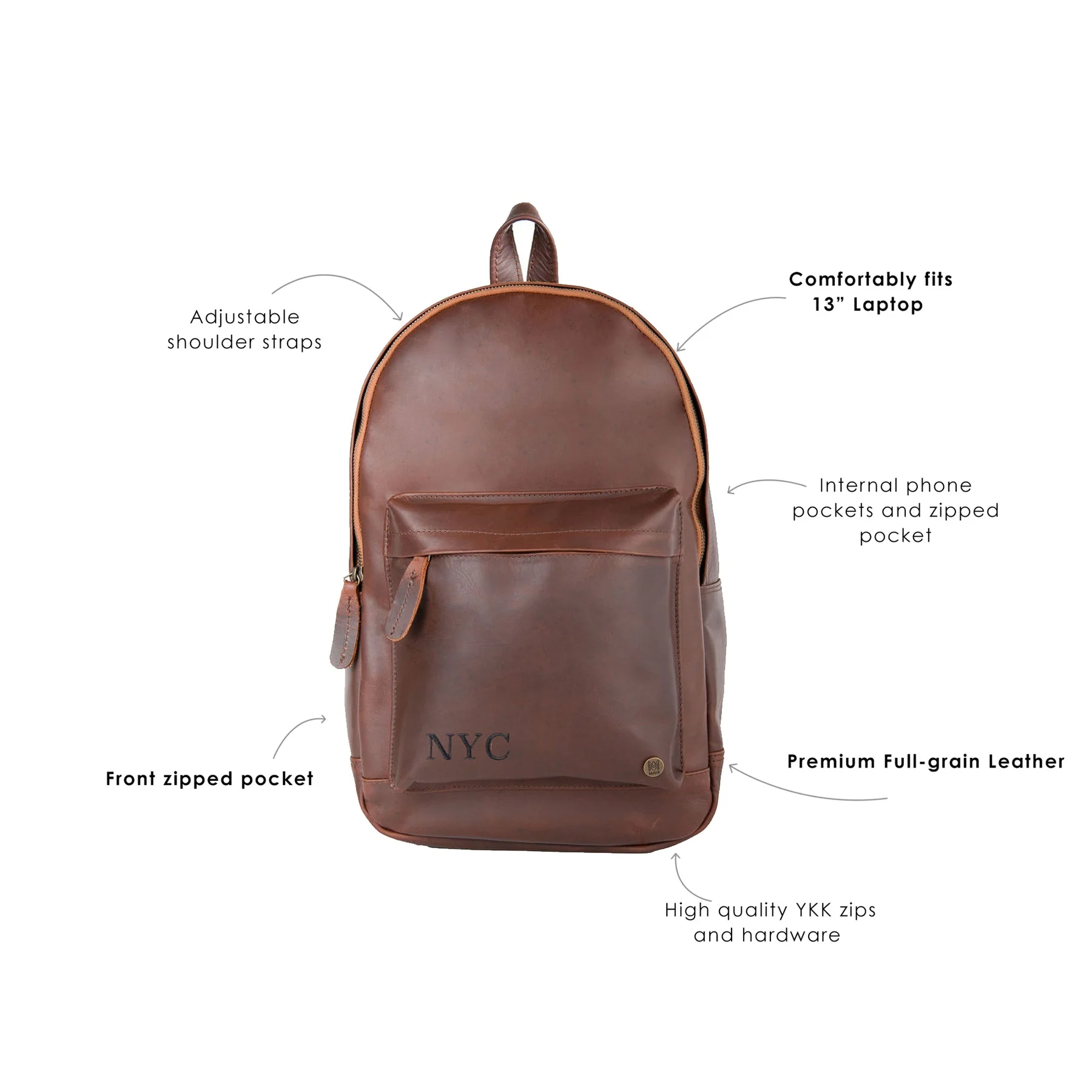 Custom Branded Leather Backpack - Image 8
