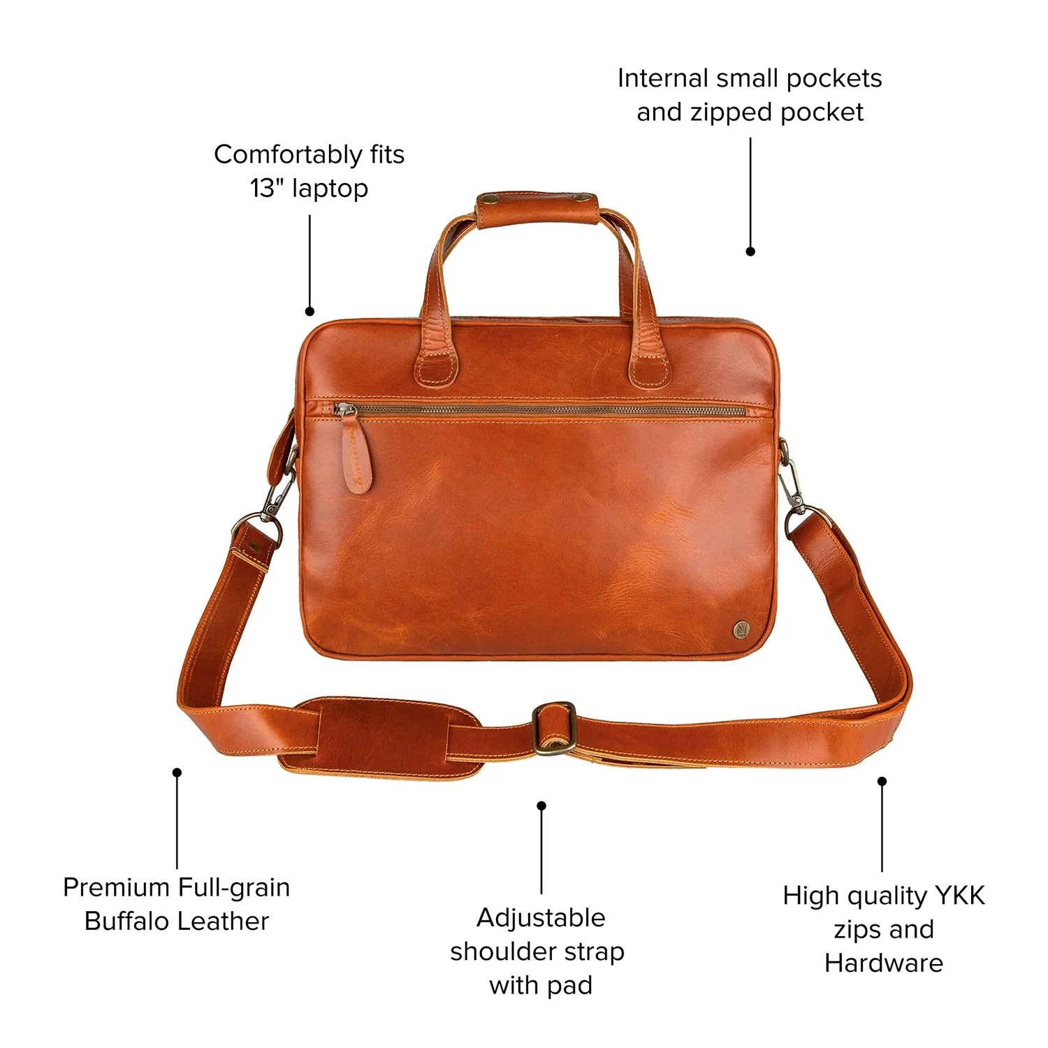 The Compact Laptop Satchel (Tan) - Image 7