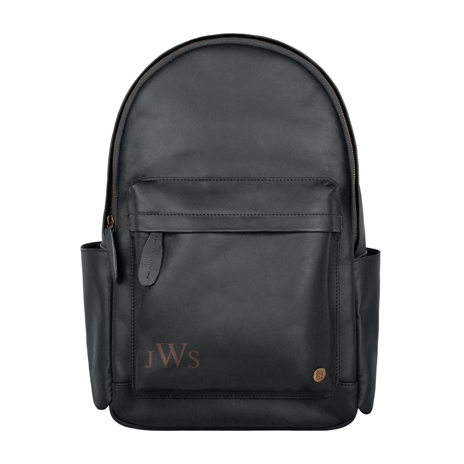 Laser Personalized Black Leather Backpack - Image 3