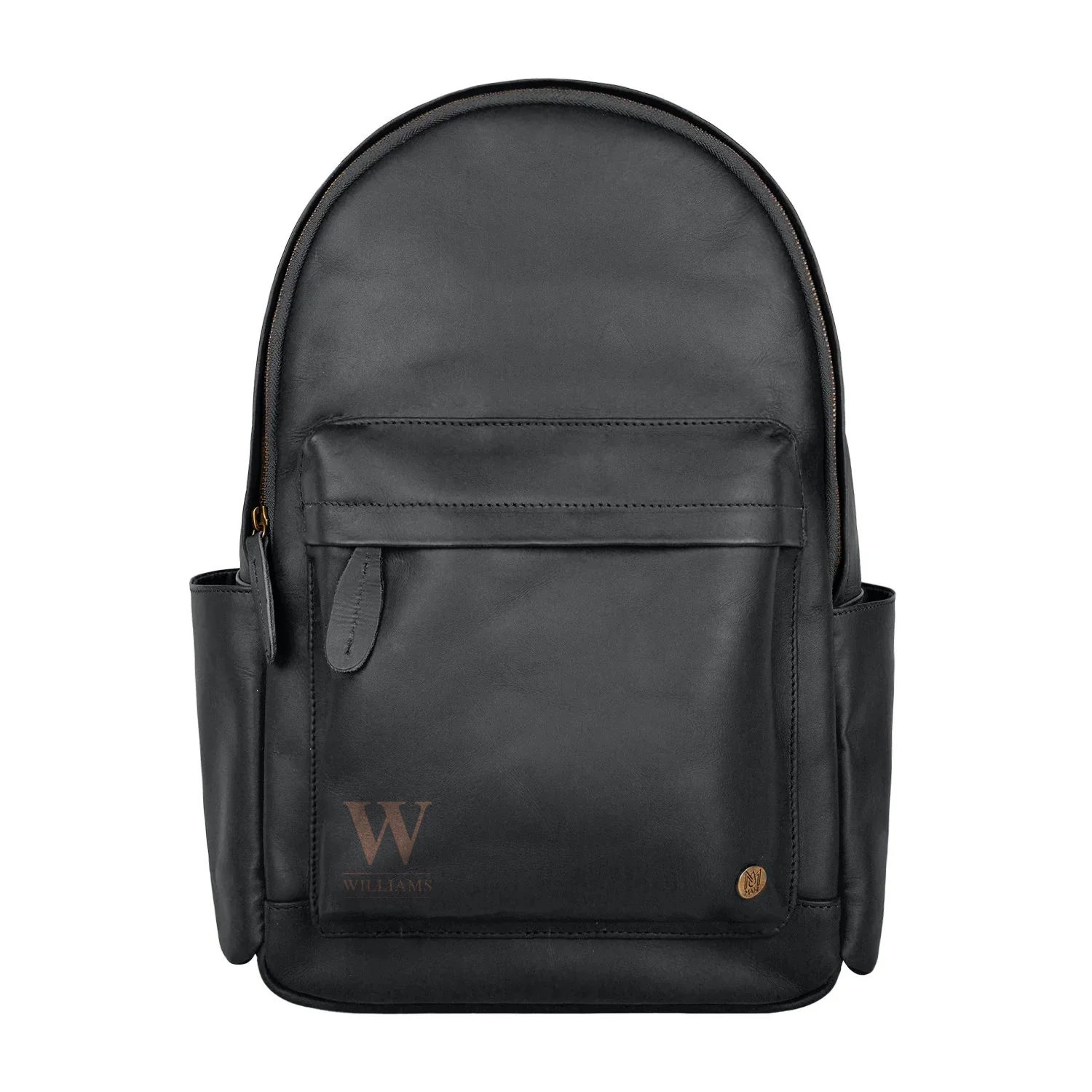 Laser Personalized Black Leather Backpack - Image 4