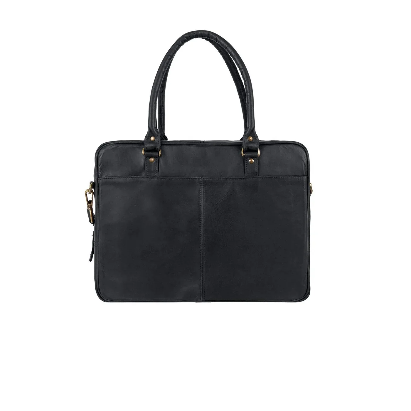 Laser Personalized Black Leather Laptop Bag - Image 7