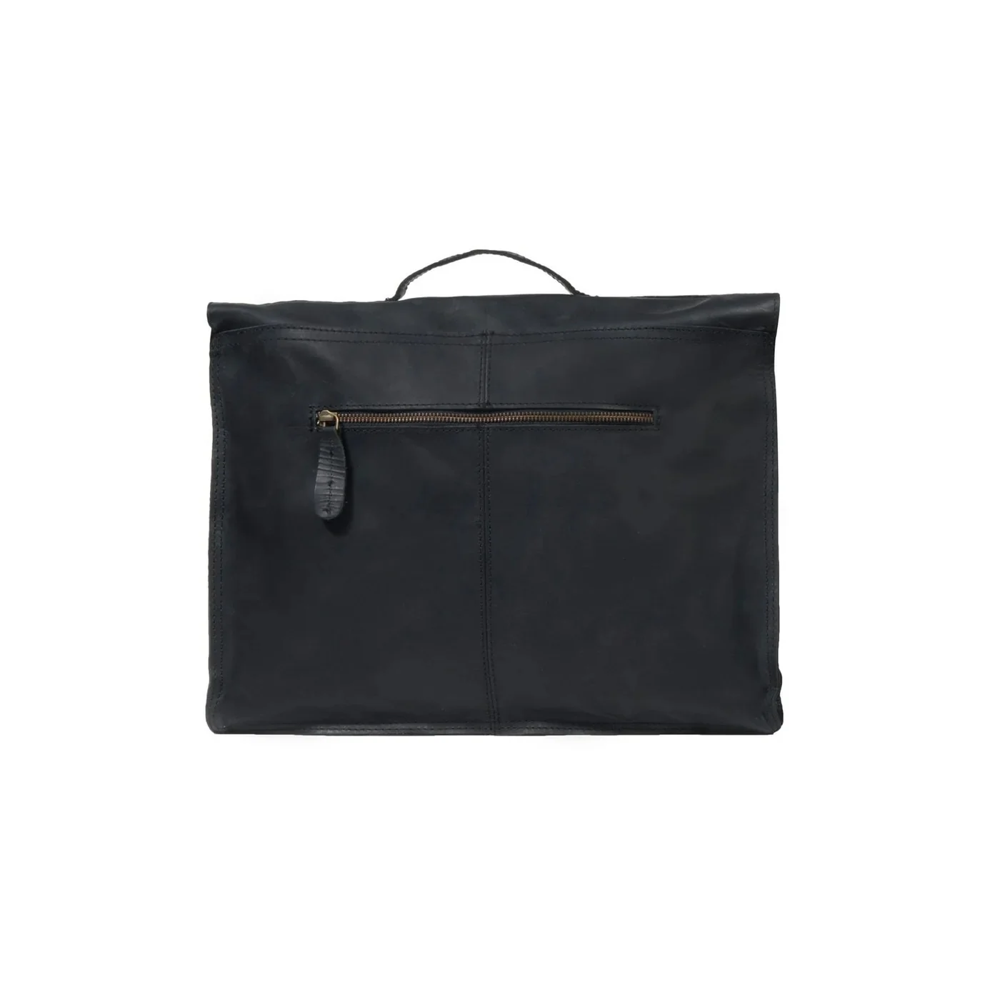 Laser Personalized Black Leather Messenger Bag - Image 4