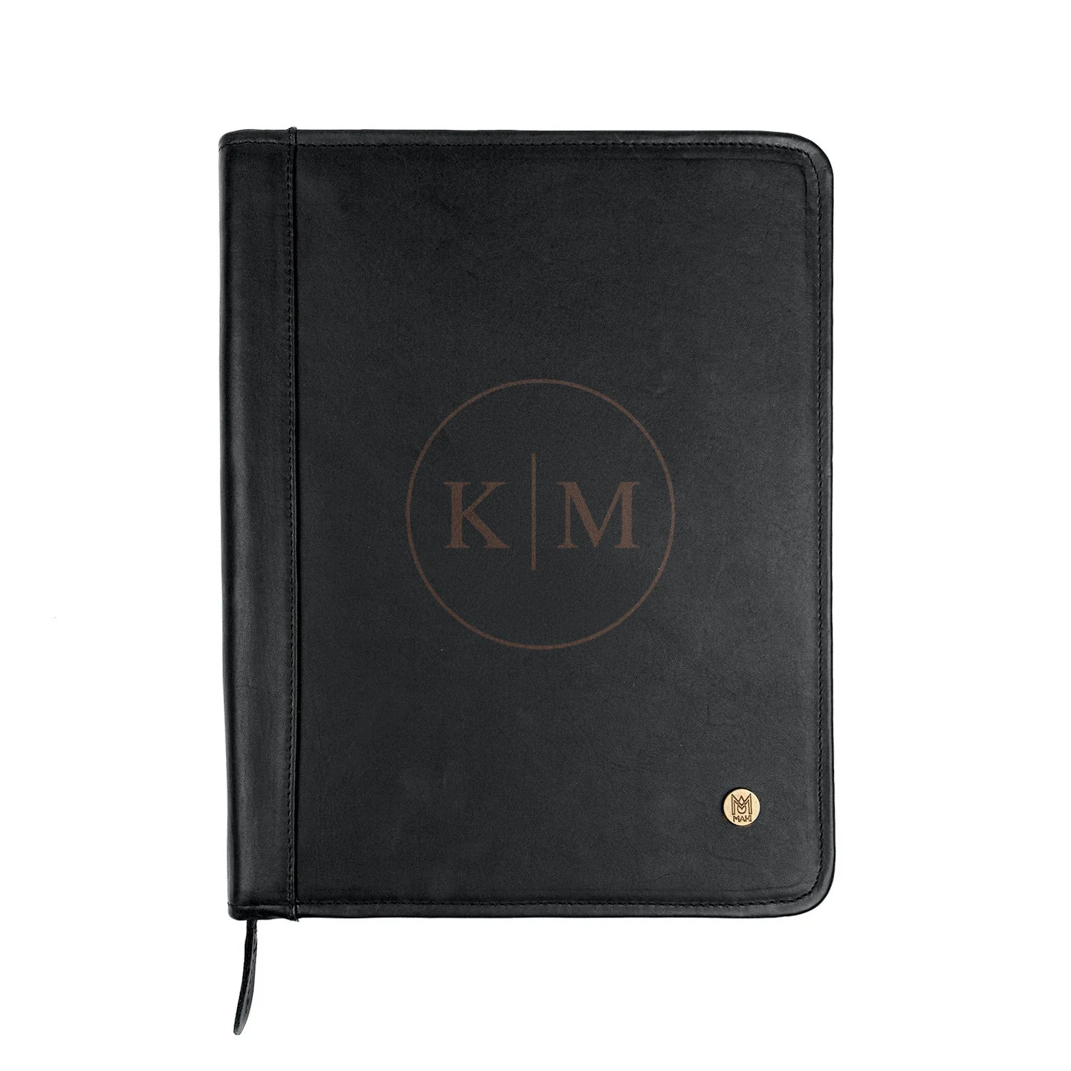 Laser Personalized Black Leather Portfolio - Image 3