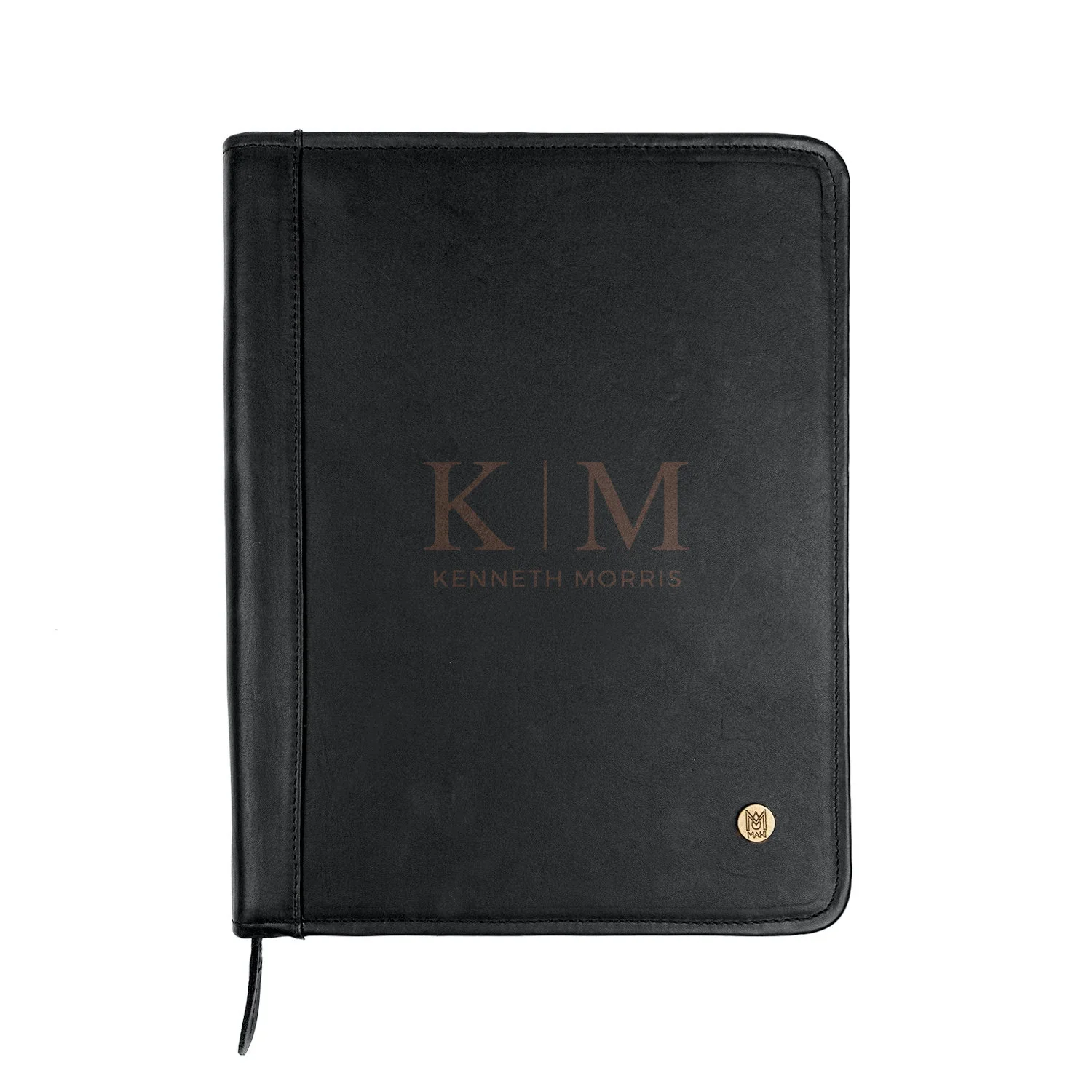 Laser Personalized Black Leather Portfolio - Image 4