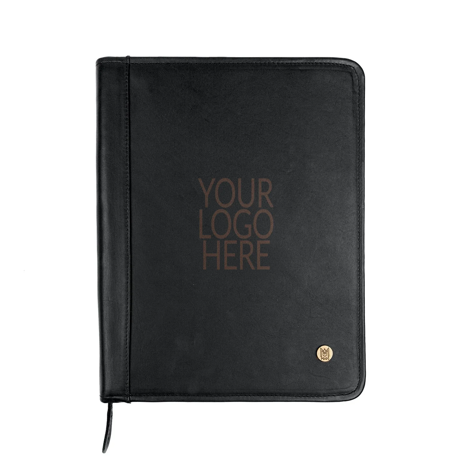 Laser Personalized Black Leather Portfolio - Image 5