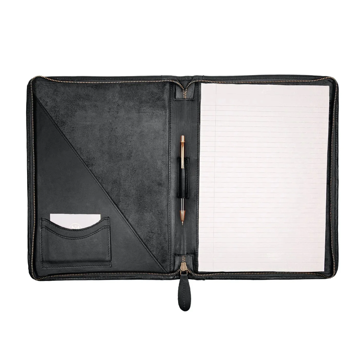 Laser Personalized Black Leather Portfolio - Image 7