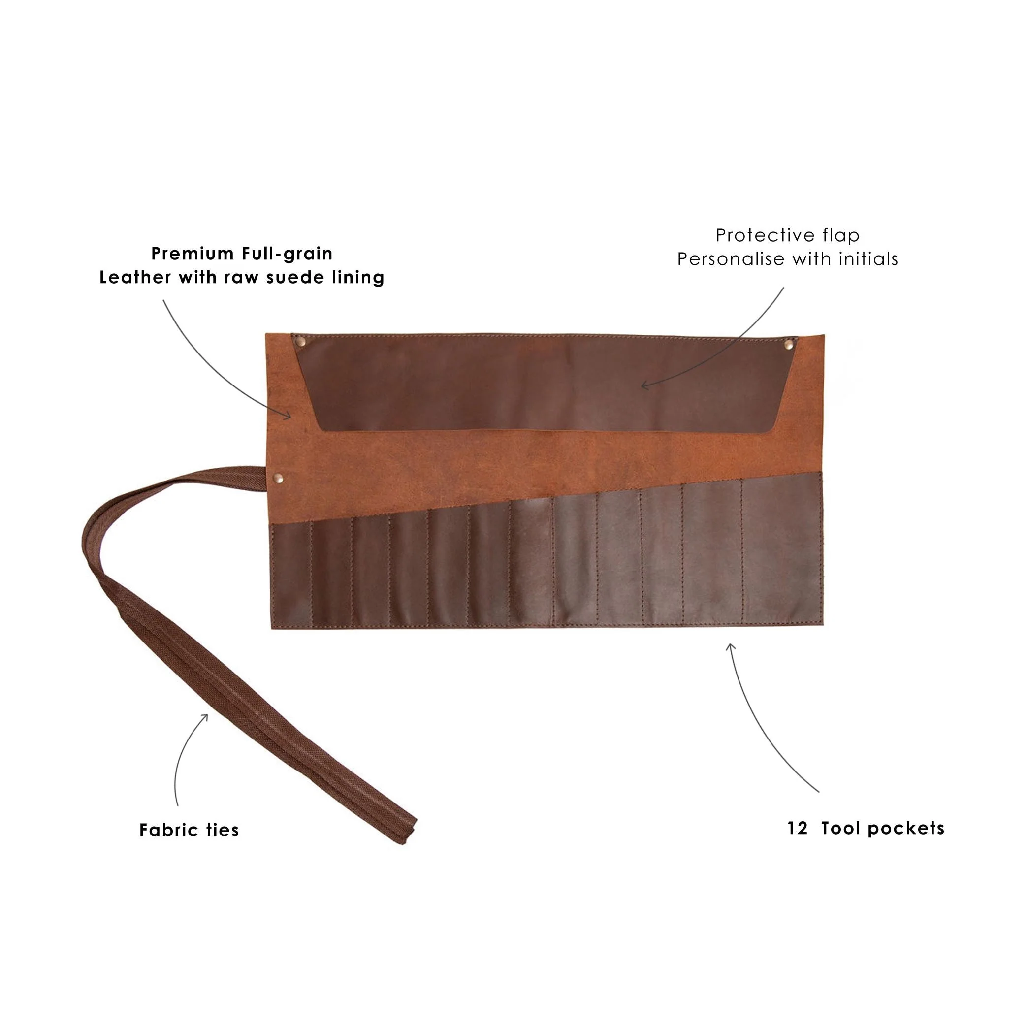 Laser Personalized Leather Tool Wrap - Image 5