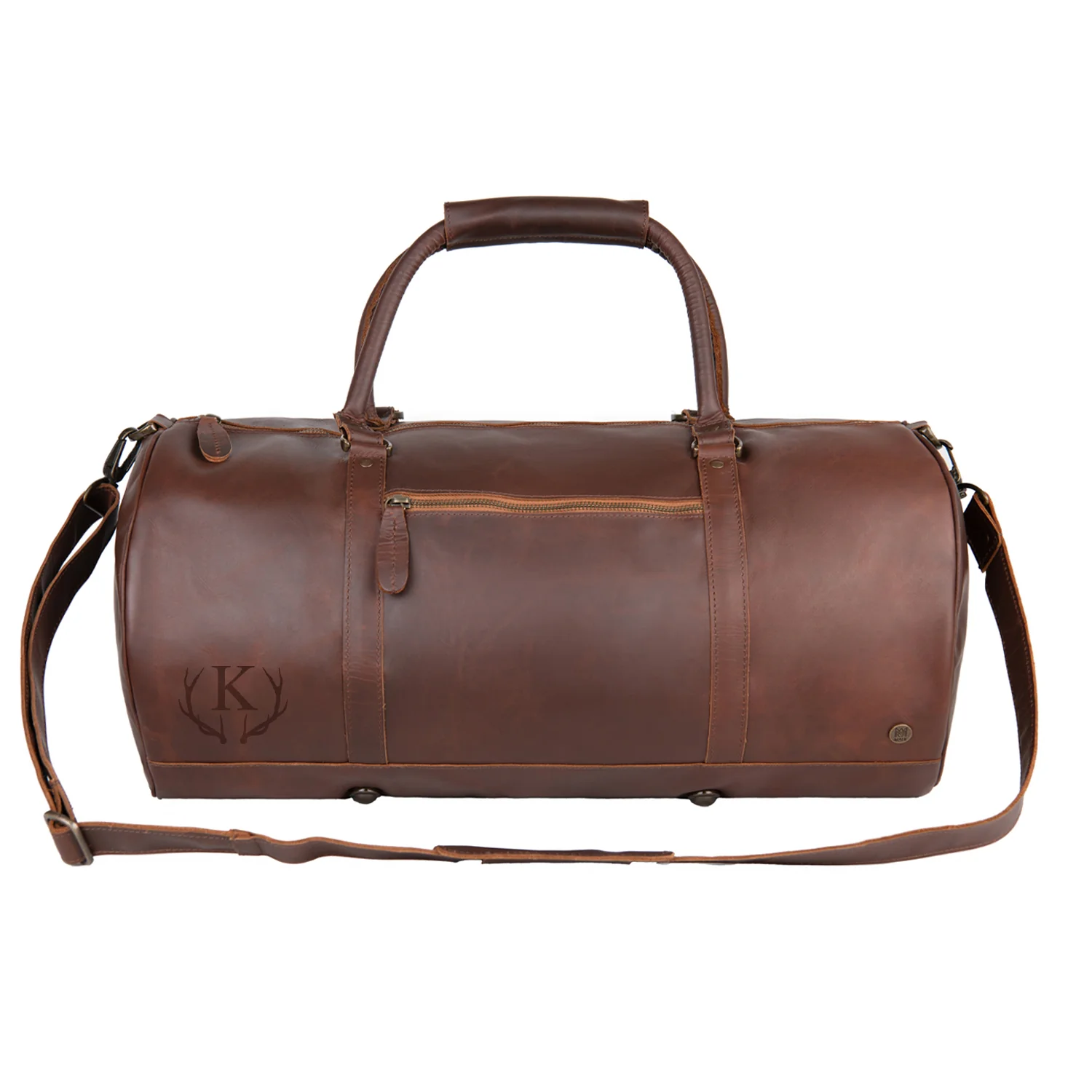Laser Personalized Leather Duffle Bag - Image 2