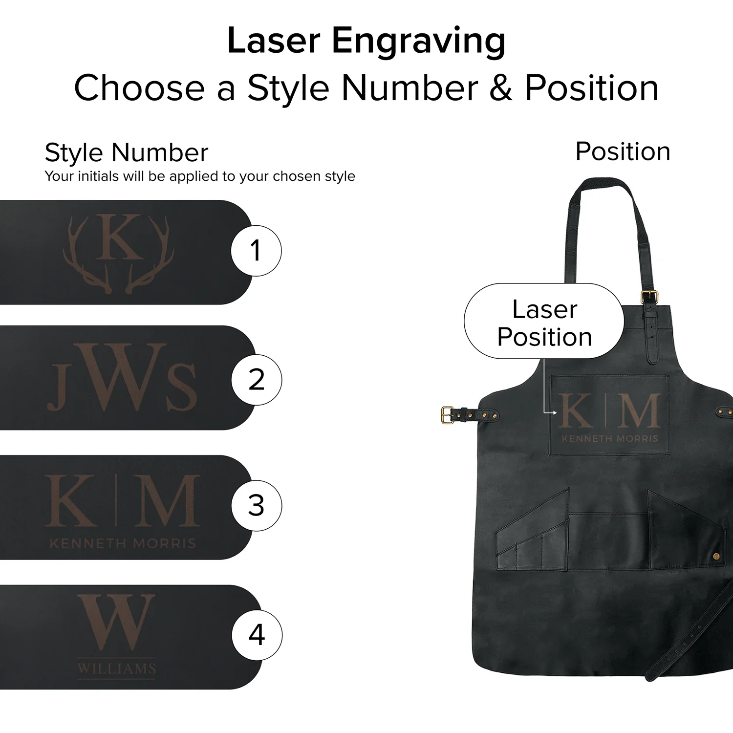 Long Multi-Pocket Leather Apron - Image 4
