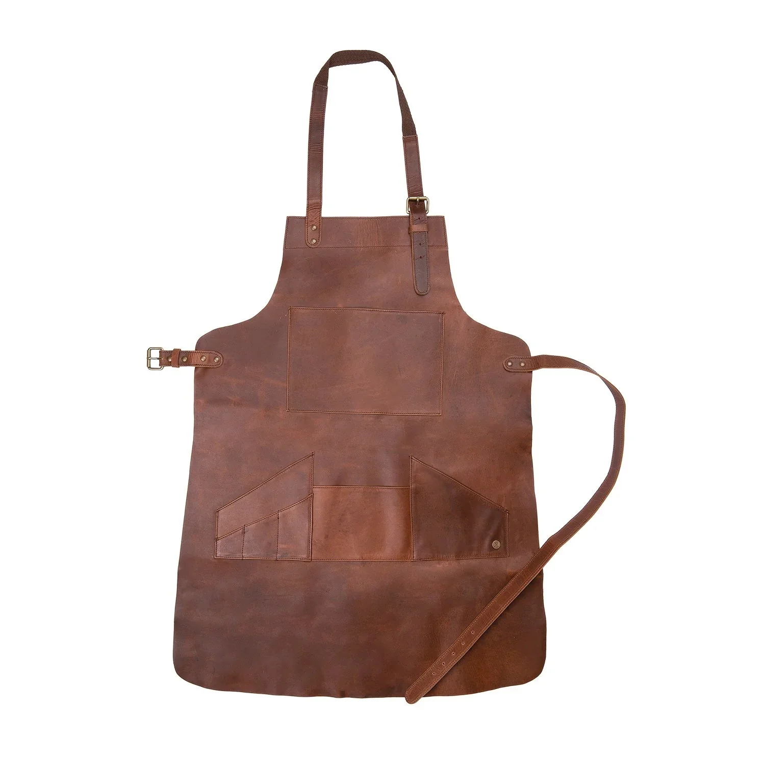 Long Multi-Pocket Leather Apron - Image 2