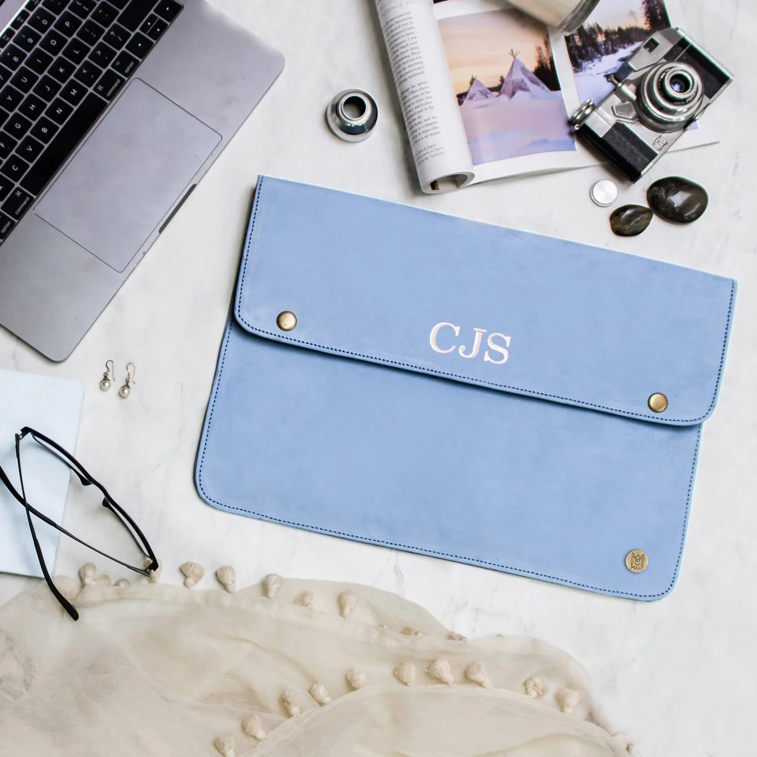 The Oslo Laptop Sleeve (Blue Suede) - Image 2