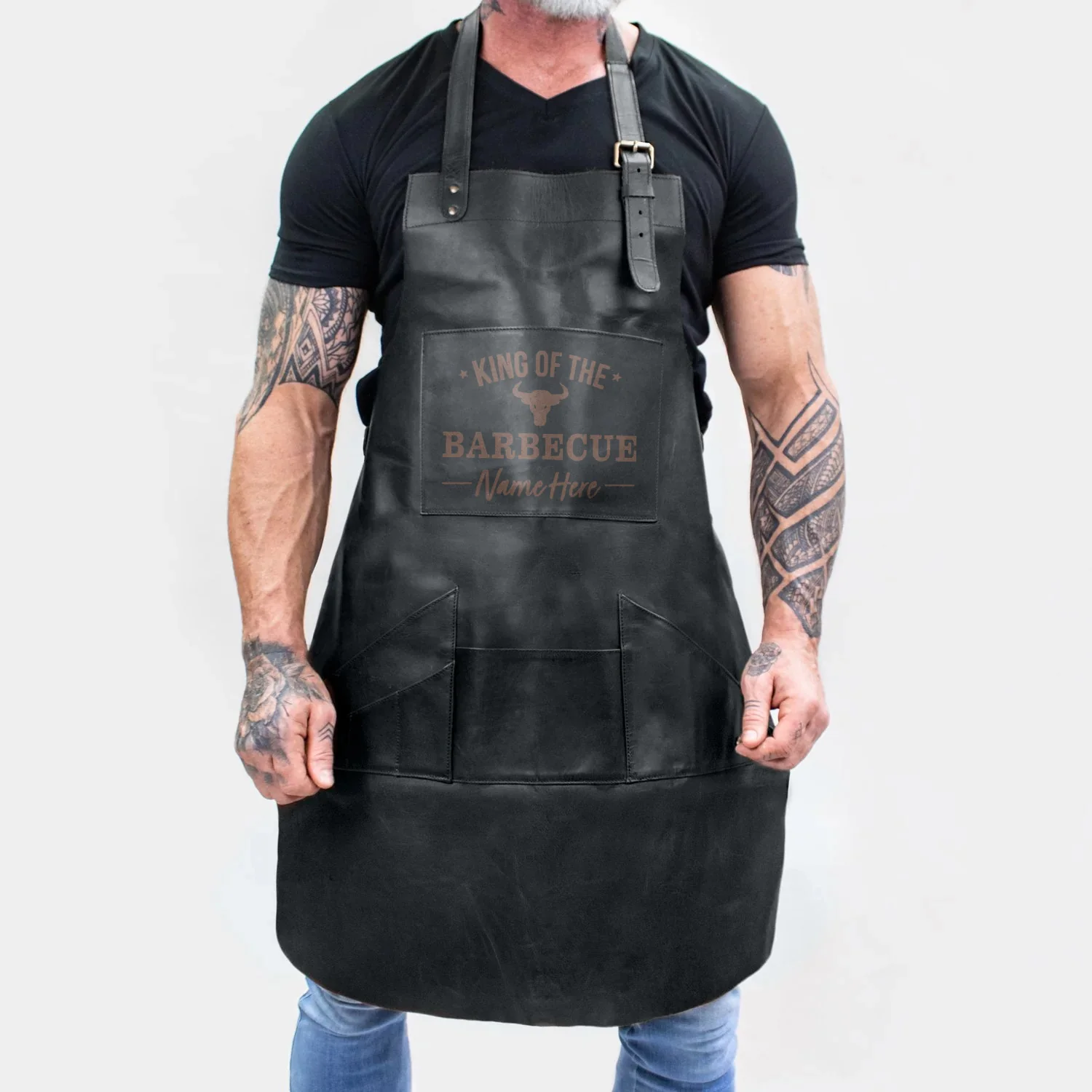 Personalized Black Barbecue Apron - Image 6