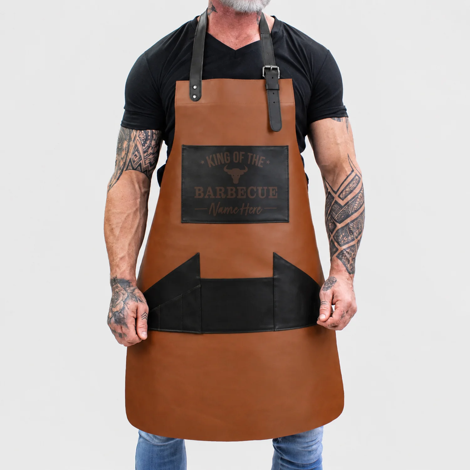 Personalized Tan Barbecue Apron - Image 6