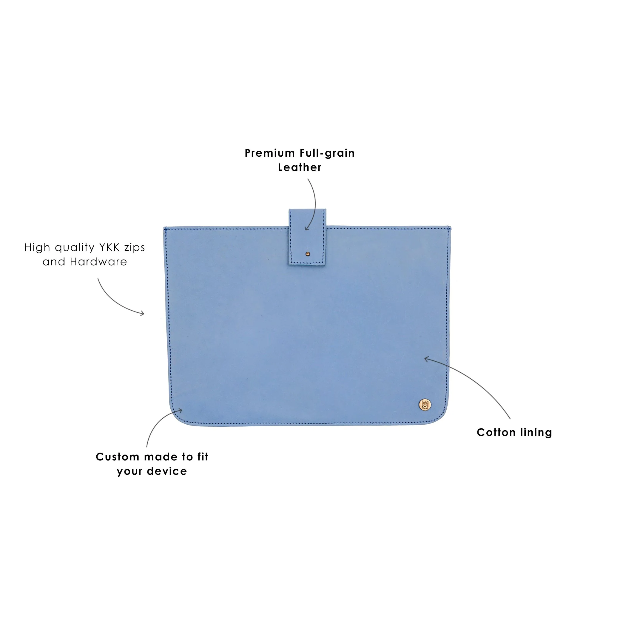 The Stockholm Laptop Sleeve (Blue Suede) - Image 4
