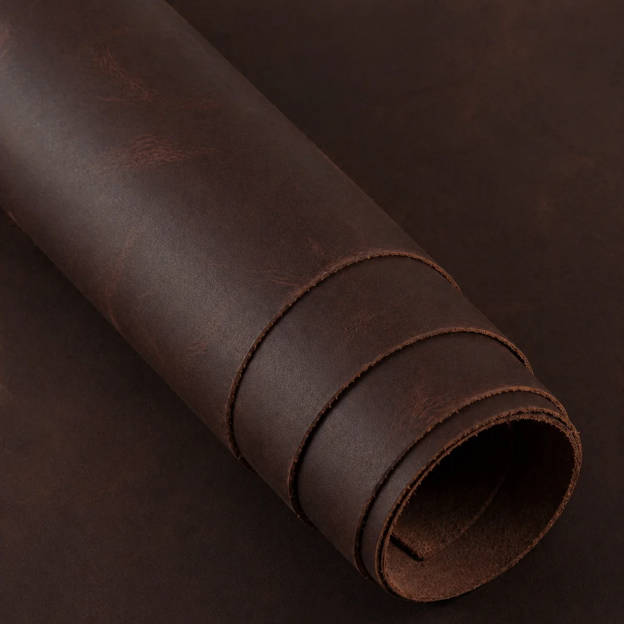 Vintage Brown Full-Grain Leather Side - Image 4